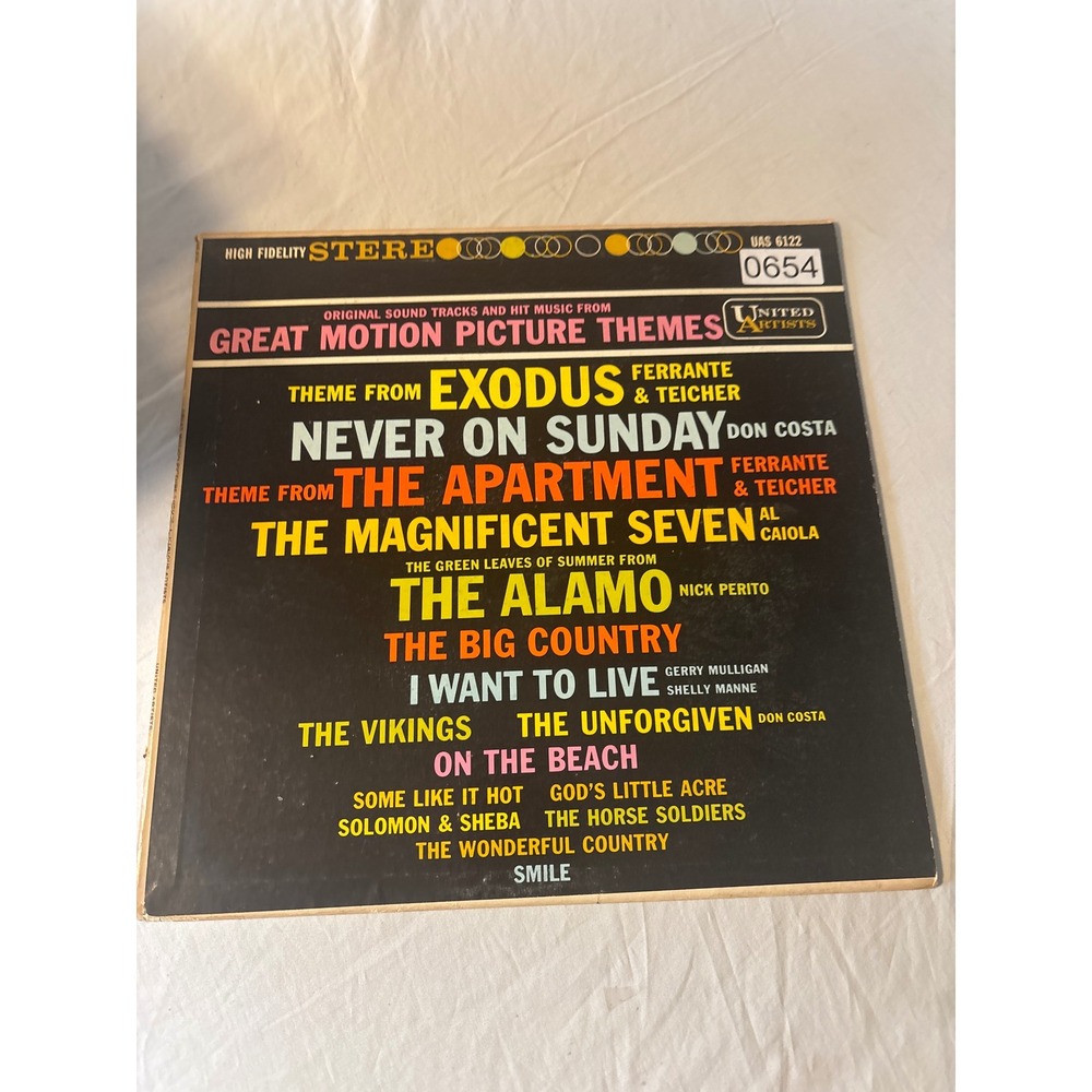 United Artists Great Motion‎ Picture Themes Vinyl LP 12" Black 1960 Soundtrack